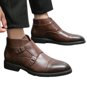 Jack&Jones Brown Leather Monkstrap Dress Shoes